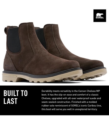Sorel Carson Chelsea Waterproof Boots Men (Brown) New No Tags No Box Size 11.5 - Picture 2 of 12
