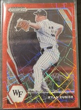 2021 Panini Prizm Draft Picks Red Velocity Prizm Ryan Cusick #PDP24 Oakland A's