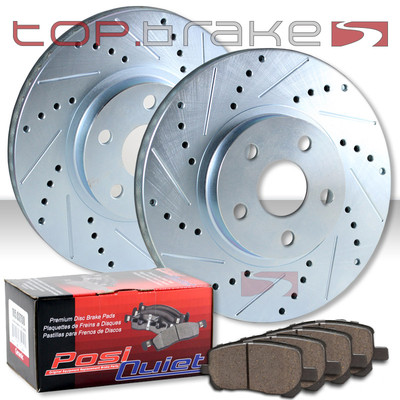 Am Autopart Front Metallic Brake Pad & Performance Drilled Slotted Am Autopart Front Metallic Brake Pad & Performance Drilled Slotted