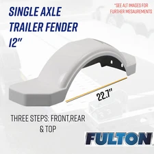 Fulton Trailer Fender 12" Tire Size White