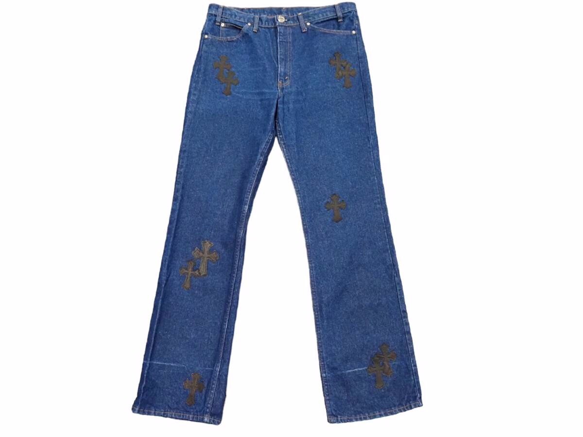 Chrome Hearts Denim Pants Cross Patch Black Levi'S 517 Blue Size 33 Men'S Jeans