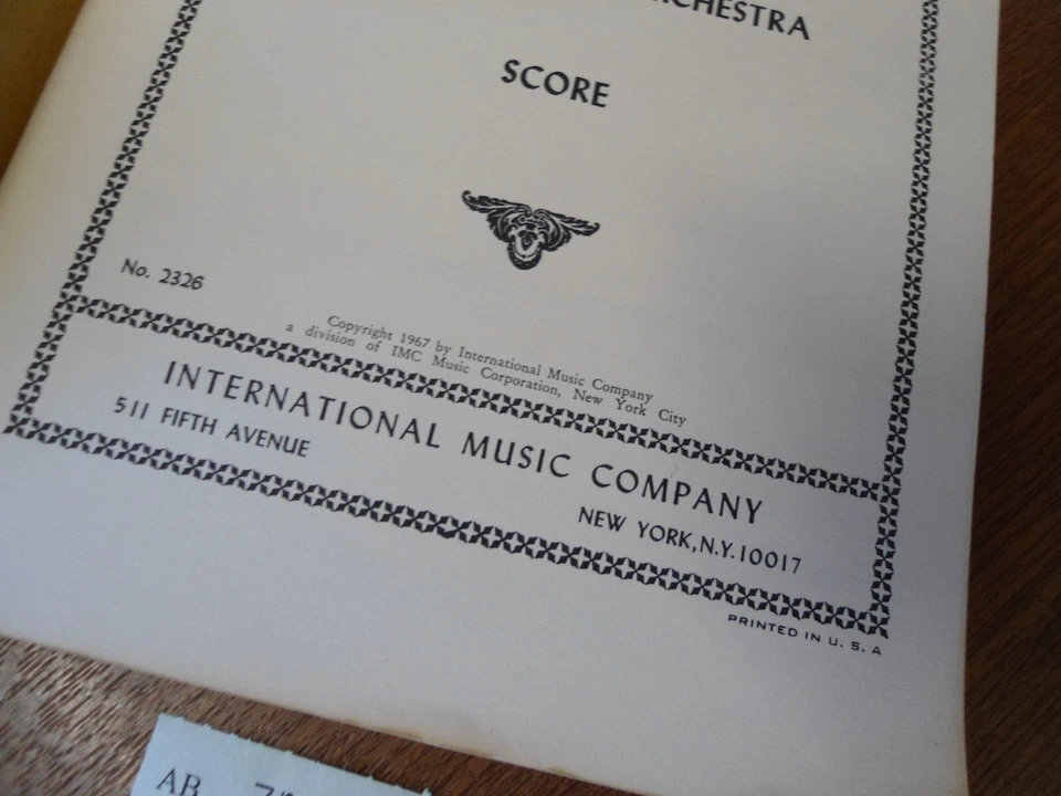 HAYDN Concerto for Cello & Orchestra Score in C major / 2326 Int. Music Co. - Image 3 of 4