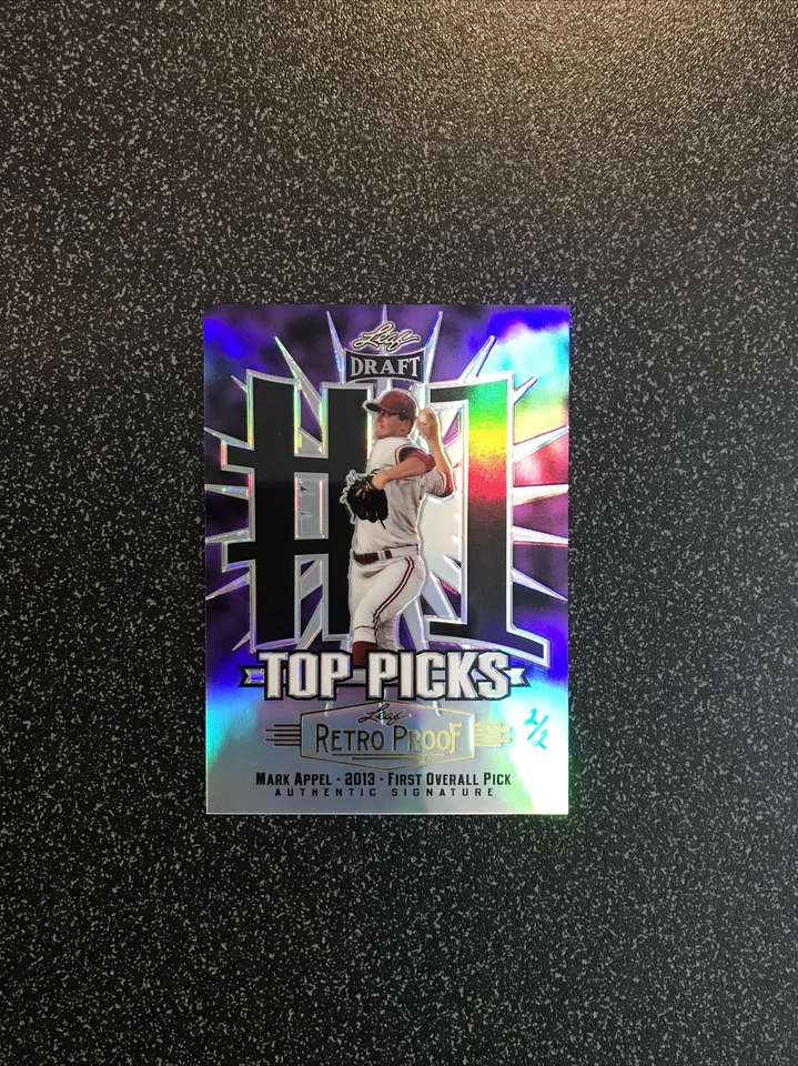 MARK APPEL 2013 Leaf Metal Draft Top Picks RETRO PROOF 紫色 RC 签名 SN#2/2 PHI — 第 2/4 张图片