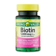 Pack of 3 Biotin Softgels, Dietary Supplement, 1000 mcg, 150 Count Spring Valley