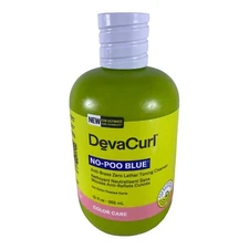 DevaCurl No-Poo Blue Anti Brass Toning Cleanser 12 fl oz For Color Treated Curl