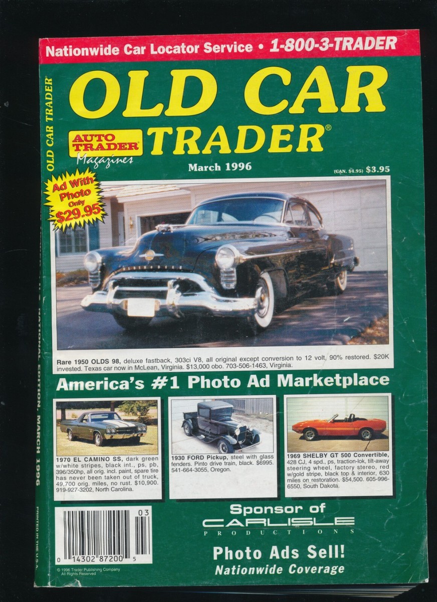 Vtg Auto Trader Old Car Magazine Mar 1996 Classic Automotive Sale