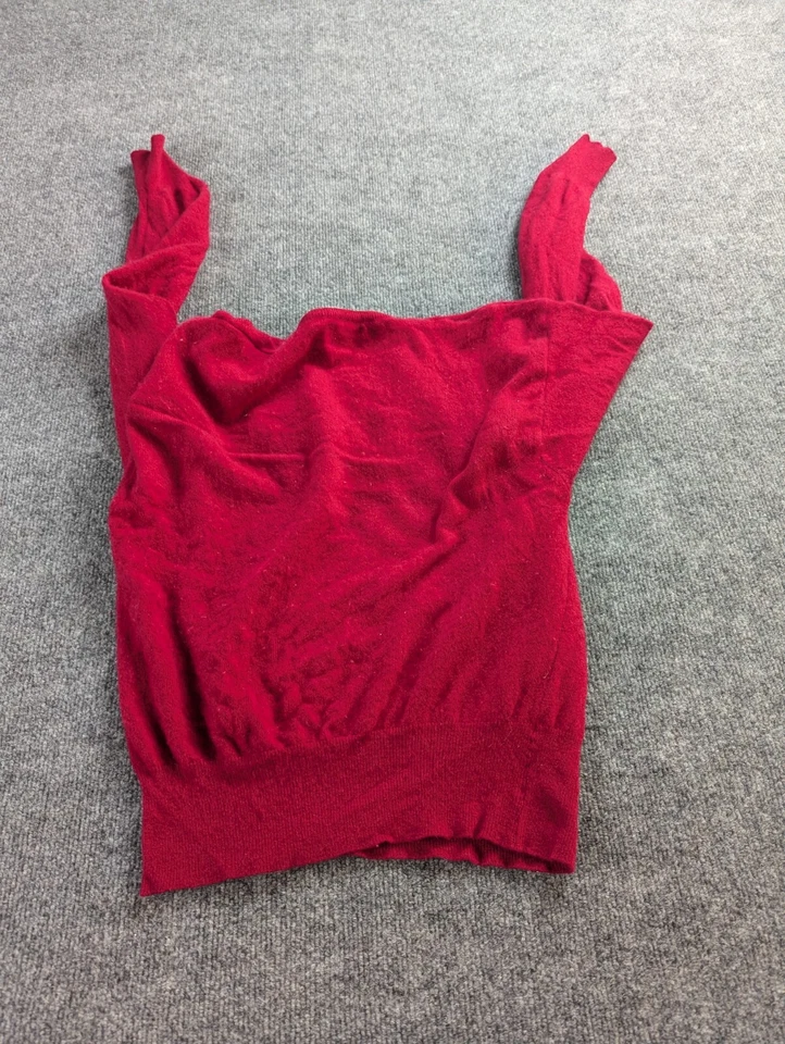 Suéter Benetton Rojo Mujer Pequeño Pullover Mezcla Lana y Angora Hecho en Francia Foto 4 de 4