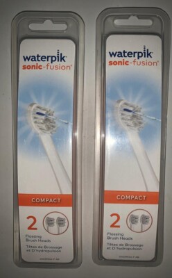 x2 Waterpik Sonic-Fusion Replacement Flossing Compact Brush Heads 2-Pack Genuine