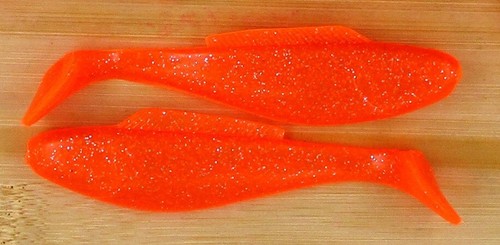 (30) Luck-E-Strike Shad Minnow Swimbait 4" Fluorescent Orange Bulk Lot Brand New - Picture 2 of 2