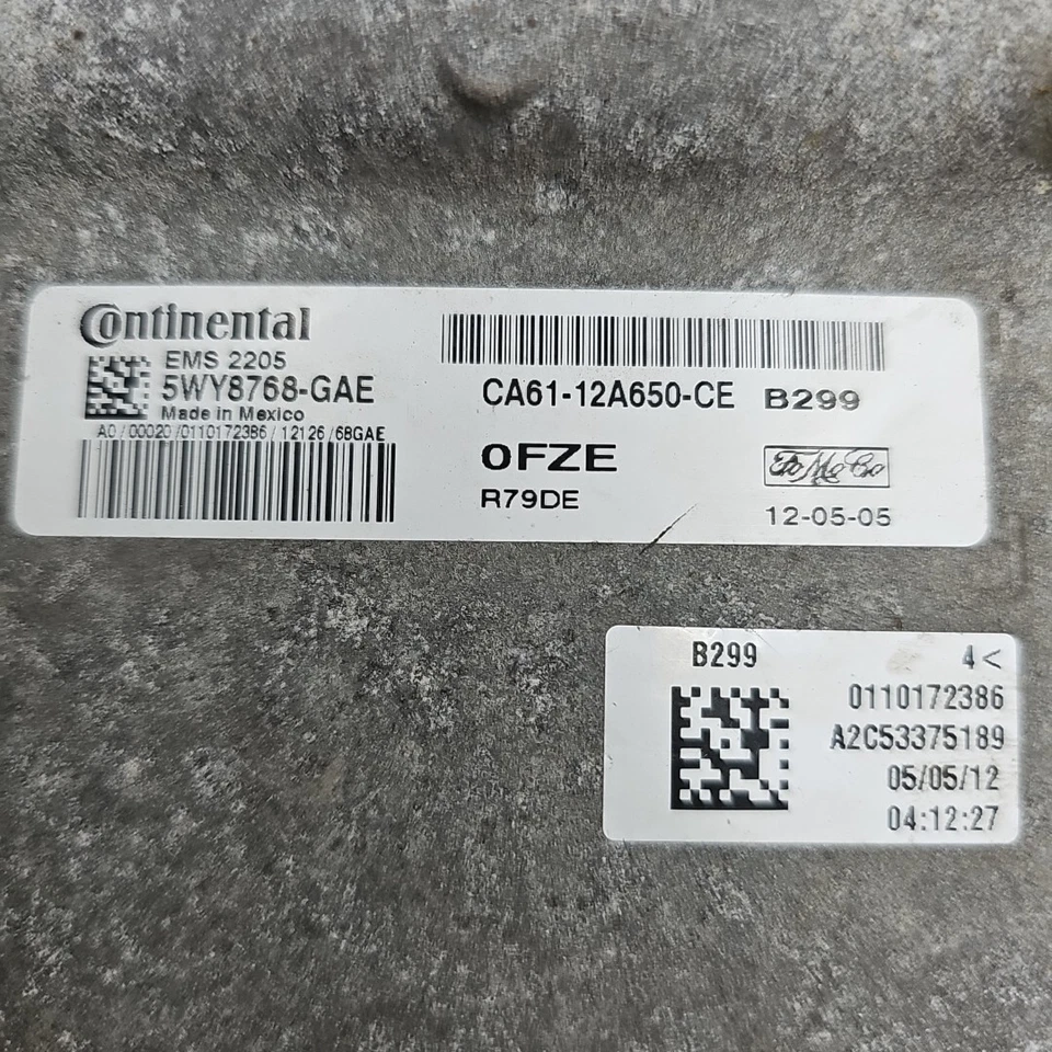 2012 2013 Ford Fiesta Computer Brain Engine Control ECU EBX Module CA6112A650CC - Image 2 of 4