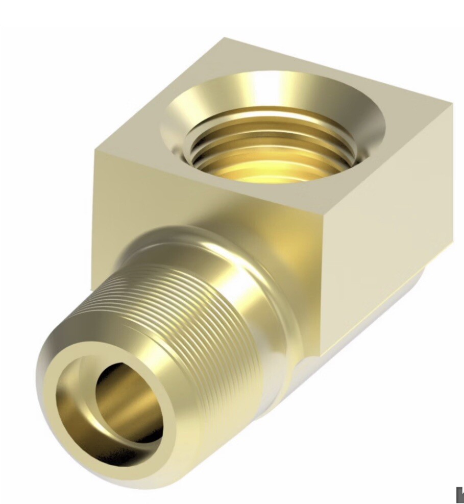 (2) WH 402x3 Brass 3/16" Tube x 1/8" MPT Inverted Flare 90 Degree MALE Elbow
