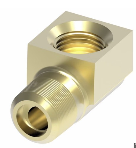 (2) WH 402x3 Brass 3/16" Tube x 1/8" MPT Inverted Flare 90 Degree MALE Elbow