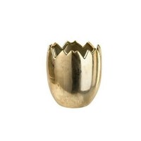 2 Deko-Eier ÜBertopf Ei Aus Keramik Ostern Goldfarben 11,5 Cm