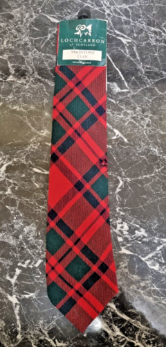 LOCHCARRON Neck Tie Pure New Wool Made in Scotland Plaid Tartan Macintosh Clan - Picture 1 of 12