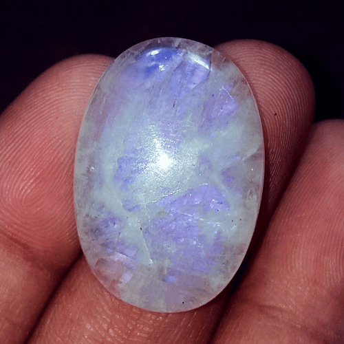 Loose Gemstone 100% Natural Moonstone White Rainbow Oval 34.45 Ct Certified - Picture 2 of 6