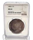1880-S Morgan Dollar Silver $1 MS 64 NGC