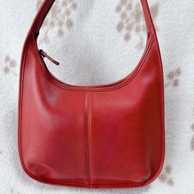 Vintage Coach Ergo 9025 Red Leather Shoulder Bag Old USA Rare:JPN