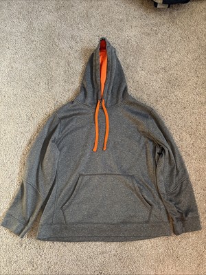 Layer 8 Gray Hoodie Men s Large Orange Lined Pullover Sweatshirt Athletic