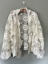 Upcycled Cotton Crochet Lace Jacket Feminine And Girly Size Large