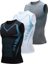 3Pack Mens Running Sport Tank Tops Dry Fit Gym Wicking Athletic Mesh Breathab...