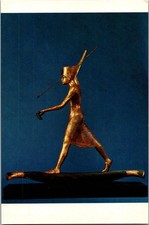 Tutankhamun Harpooning Statue Egyptian Museum Cairo Continental Postcard