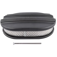 12 Oval Half Finned Air Cleaner Aluminum 4 Barrel For Chevy Ford Mopar Classic 12 Oval Half Finned Air Cleaner Aluminum 4 Barrel For Chevy Ford Mopar Classic