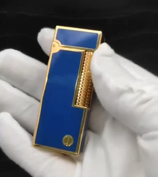 Encendedor de gas Dunhill Roller azul_ lapislázuli _limpiado por ultrasonidos_funcionamiento Foto 4 de 4