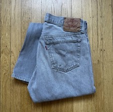 Vintage 80s Levi  s 501xx 0657 Fit 32 X 31 Gray Jeans Denim Button Made In USA
