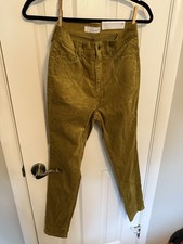 Loft Sz 26 2 The Skinny High Rise pants. Mustard/kaki. Corduroy/velveteen NWT