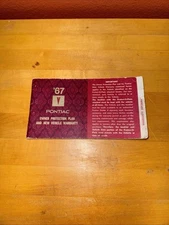 1967 PONTIAC Owner Protection Plan & New Vehicle Warranty