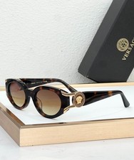 VERSACE VE1872 Women Sunglasses Brown Lens Havana Frame 52-21-122 With New Case