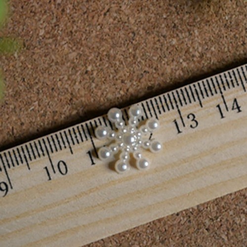 100× Snowflake Flatback Pearl Embellishments Christmas Craft DIY Tools YUAUJK-yg - Picture 7 of 11