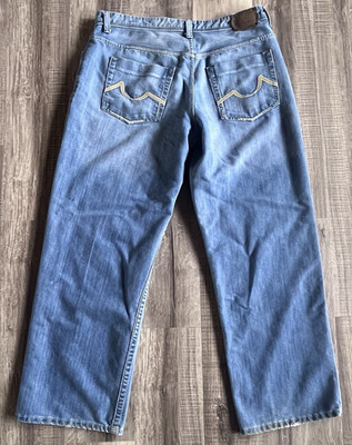 Ecko Unltd Y2K Baggy Fit Jeans Mens Size 40x32 Blue Denim Wide Leg Skate