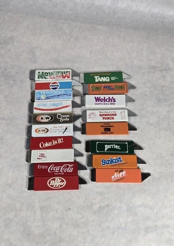 Vintage Advertising Box Cutter Lot Of 18 Coke Pepsi Tang Soda Juice SEE PHOTOS