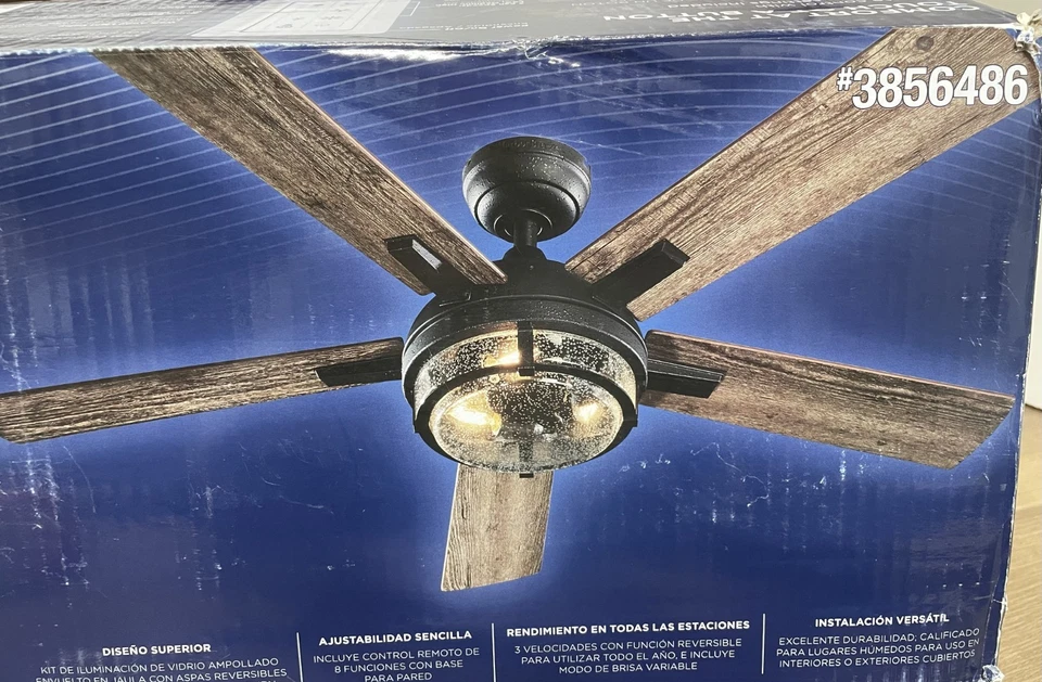 Harbor Breeze  3856486 Summersville 52” Textured Black Driftwood Fan *PARTS ONLY - Image 4 of 4