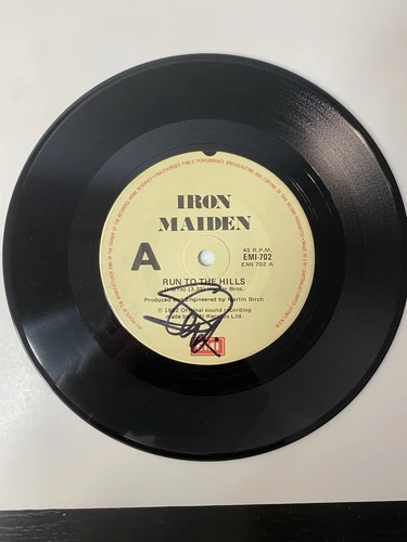 Iron Maiden  Run To The Hills 7” Single Signed By Steve Harris