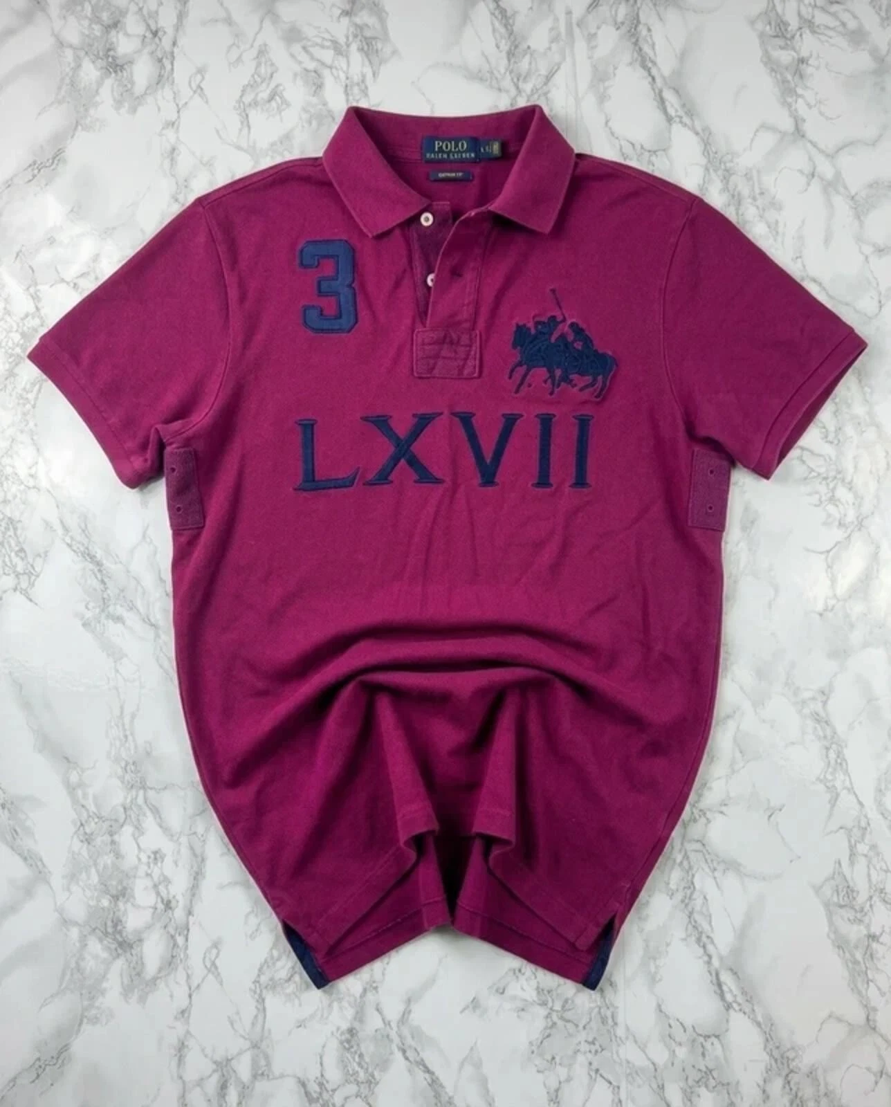 Ralph Lauren Polo Shirt | LXVII Big Pony | Large | Burgundy