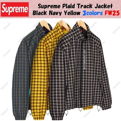 Supreme Plaid Track Jacket Black Navy Yellow 3colors FW25