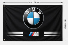 BMW M Power Racing Black Flag Banner 3x5 Ft Garage Wall Decor