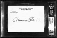 Clarence Thomas Signed Supreme Court Chambers Index Card BECKETT