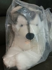 NEW Sealed Vintage STEIFF Large BERNIE HUSKY 104961 White Gray Dog Plush 23.6"