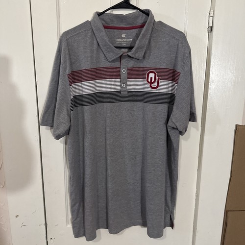 Oklahoma Sooners Colosseum Gray Polo Shirt Size XXL