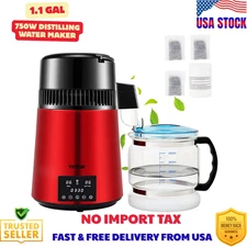 VEVOR 4L Water Distiller Distilled Water Machine Air Still w/ Timing Dual Temp