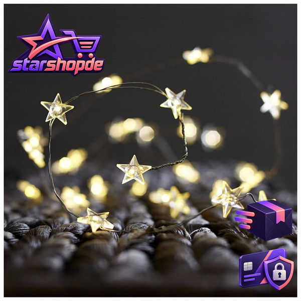Lichterkette 2M 20 WarmweißE Sterne Batteriebetrieb LED Weihnachtsbeleuchtung-image