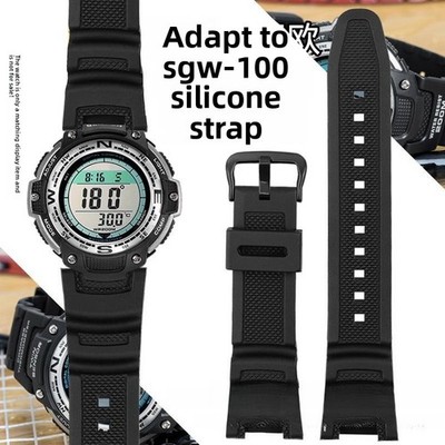 For Casio SGW-100-1V/2B Quality Waterproof Rubber Watch Bands Mens Sports Strap 