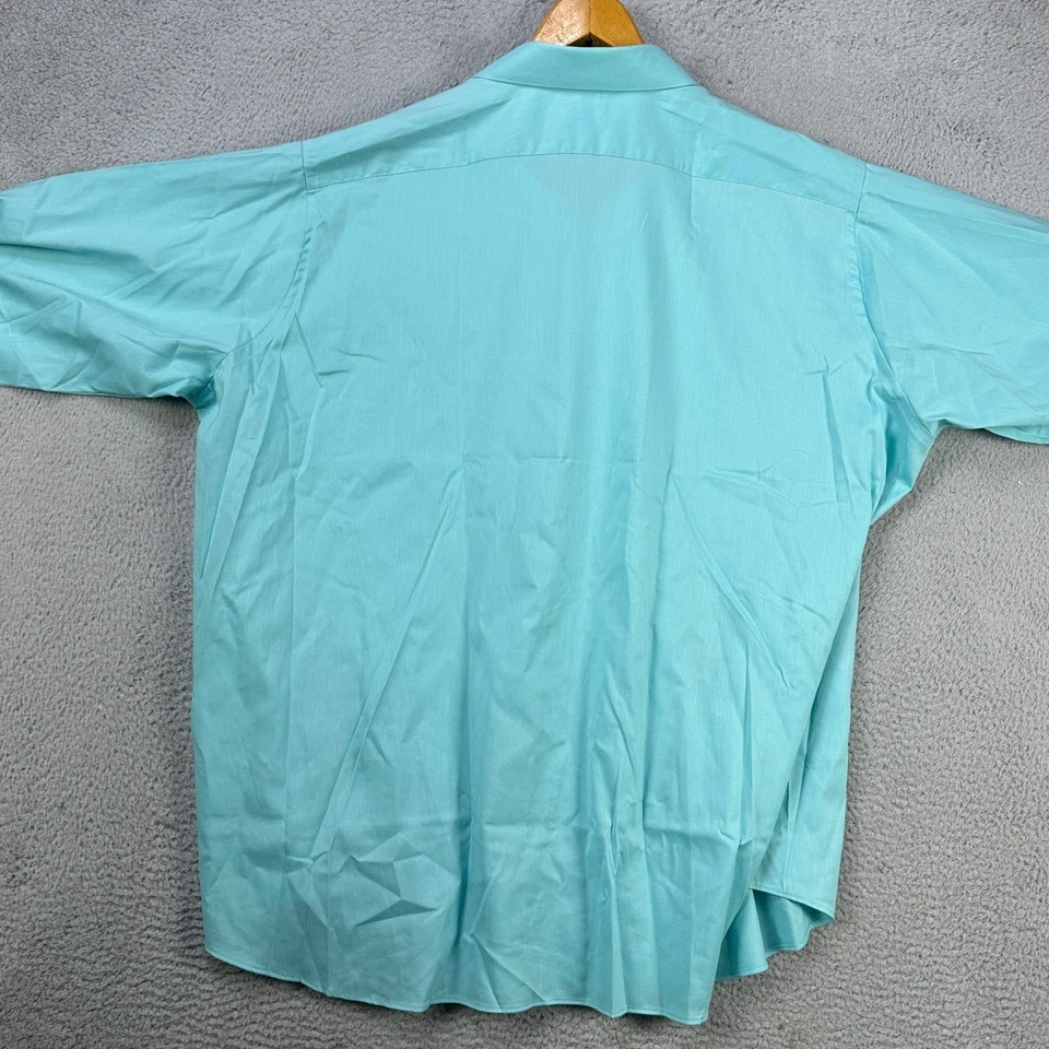 Van Heusen Mens Everyday Defense Dress Shirt 20 34-35 Aqua Big Fit Button Up NEW - Image 2 of 4