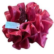 Vintage Bath Body Works Large Red Mesh Bath Shower Pouf Loofah Glitter Accent