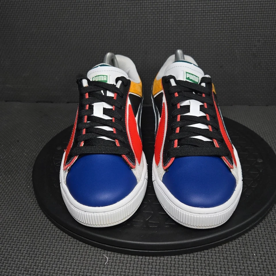 Puma Suede Layers Shoes Boys Sz 7 Blue Red Lace Up Low Top Sneakers - Image 2 of 4