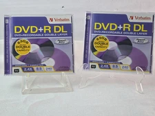 2 Verbatim DVD+R DL Double Layer Recordable 8.5 GB Single Sided 240 Min Video 