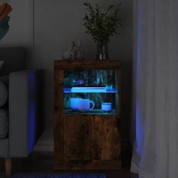 Beistellschrank Mit Led-Leuchten RäUchereiche Holzwerkstoff